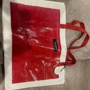 Elegant Red and White Tote Bag